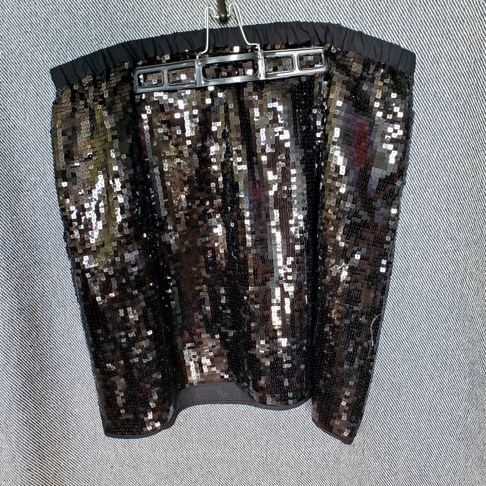BLACK Sequin Skirt: Joe Fresh - Size 2X - BNWT